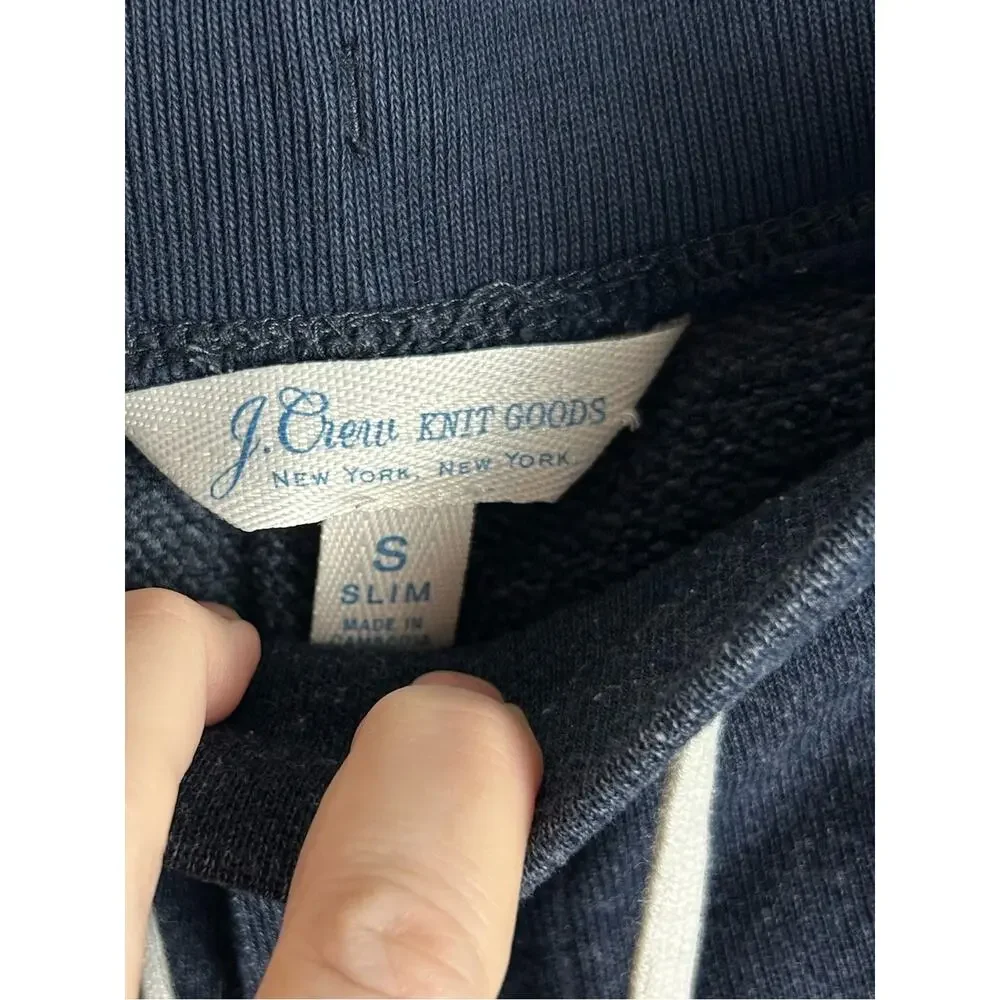 J.Crew Knit Goods Slim Jogger Sweatpants Navy Blue Zip Pocket Men’s Small
